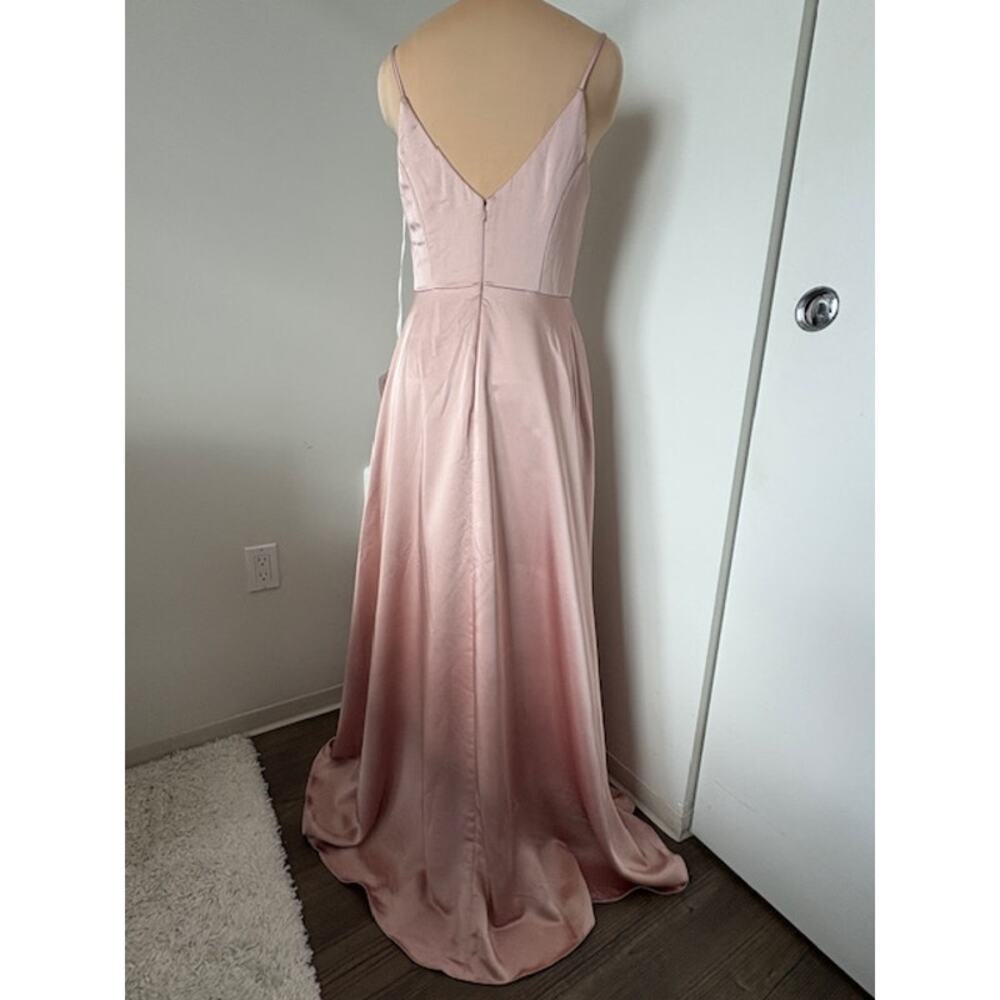 NWT Satin Formal Gown 12 Soft Glam Old Hollywood Romantic Ethereal Princesscore - Picture 3 of 9